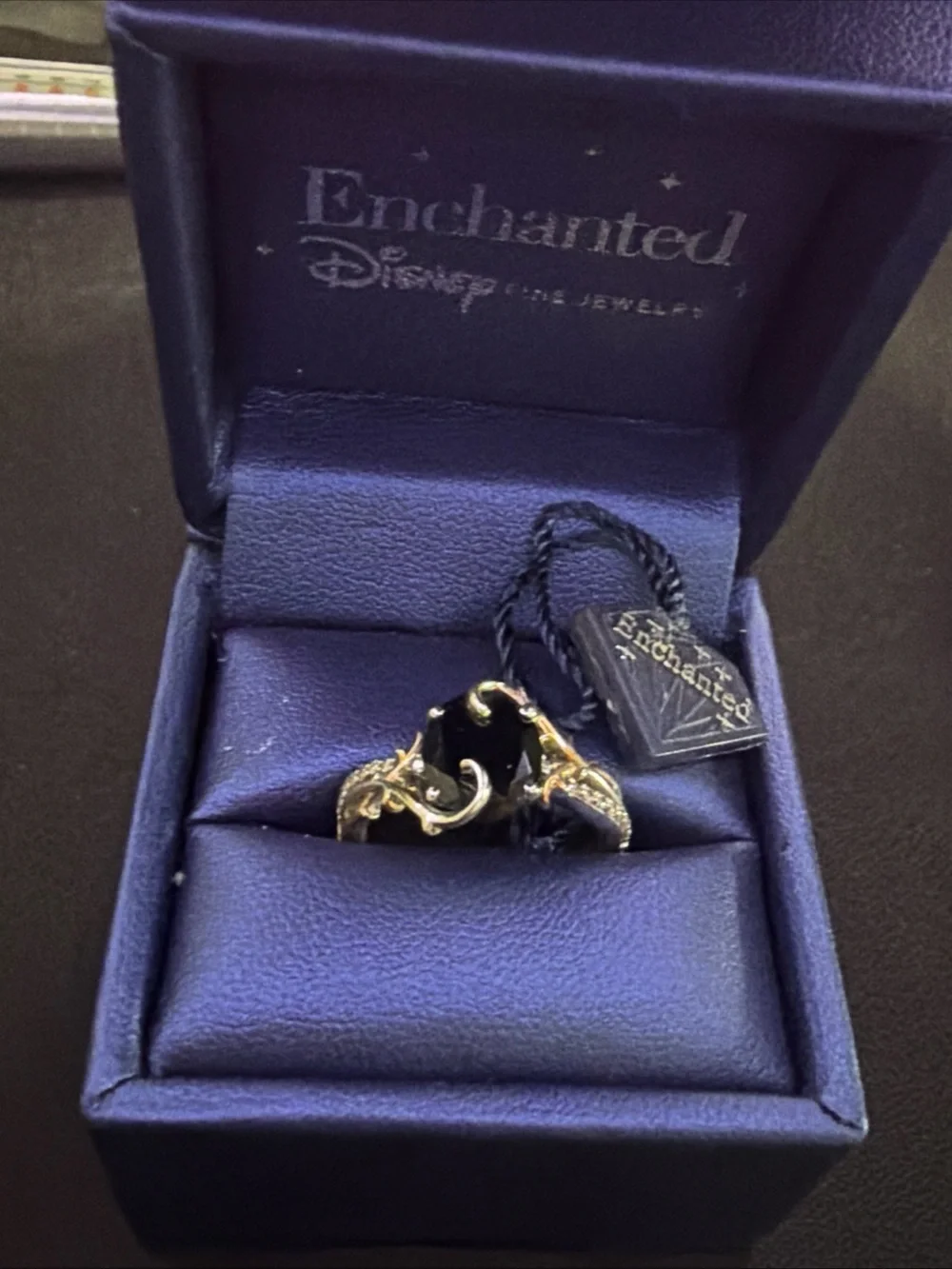 Disney Enchanted Fine Jewelry Maleficent Black Onyx Diamond Ring